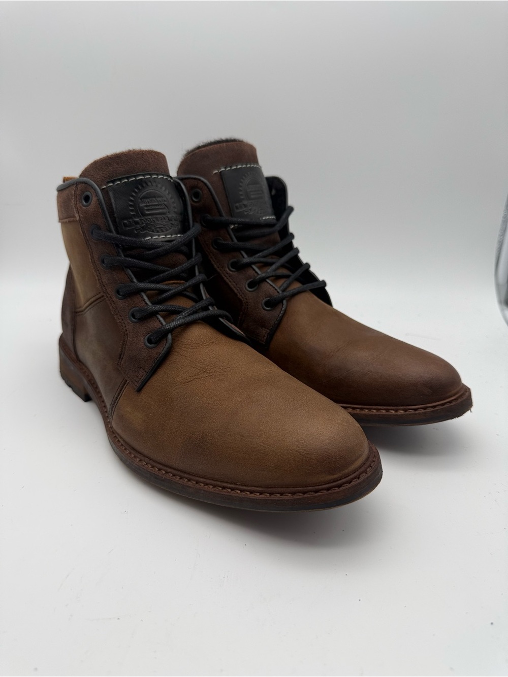 BRAND NEW Bullboxer Redmond Brown Leather Side Zip Chukka Boots Portugal Sz 10 M